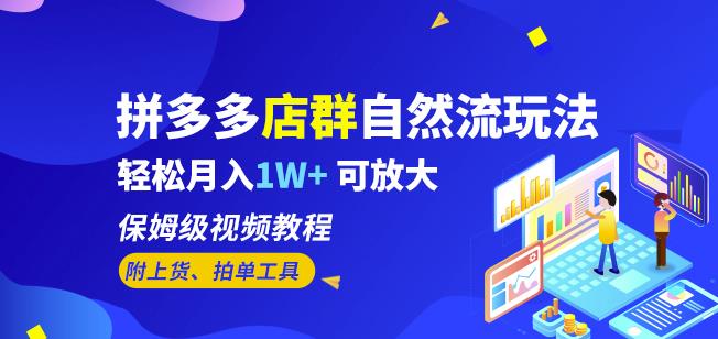 拼多多店群自然流玩法，轻松月入1W+保姆级视频教程（附上货、拍单工具）插图