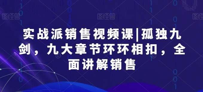 实战派销售视频课|孤独九剑，九大章节环环相扣，全面讲解销售插图