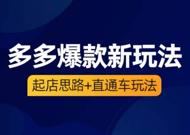 海神·多多爆款新玩法，​起店思路+直通车玩法（3节精华课）插图