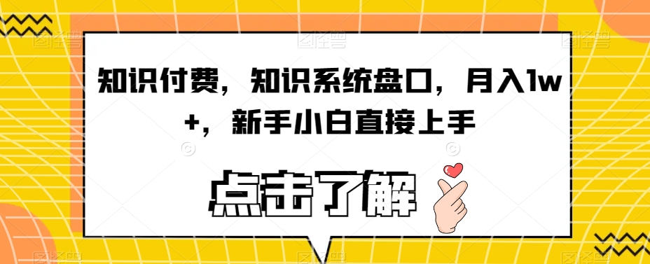 知识付费，知识系统盘口，月入1w+，新手小白直接上手插图