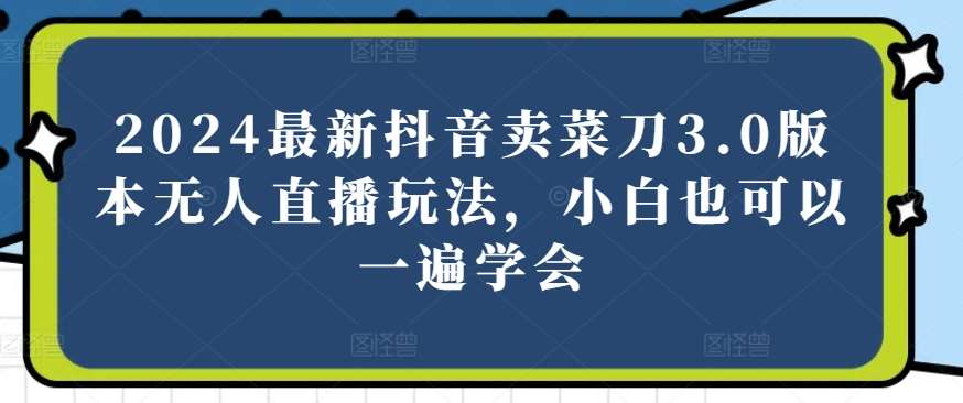 2024最新抖音卖菜刀3.0版本无人直播玩法，小白也可以一遍学会【揭秘】插图