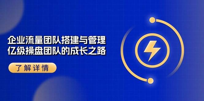 企业流量团队搭建与管理，亿级操盘团队的成长之路（28节课）插图