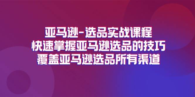 （11620期）亚马逊-选品实战课程，快速掌握亚马逊选品的技巧，覆盖亚马逊选品所有渠道插图