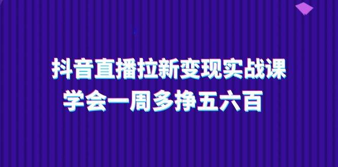 抖音直播拉新变现实操课，学会一周多挣五六百（15节课）插图