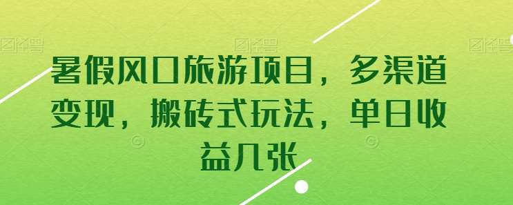 暑假风口旅游项目，多渠道变现，搬砖式玩法，单日收益几张【揭秘】插图