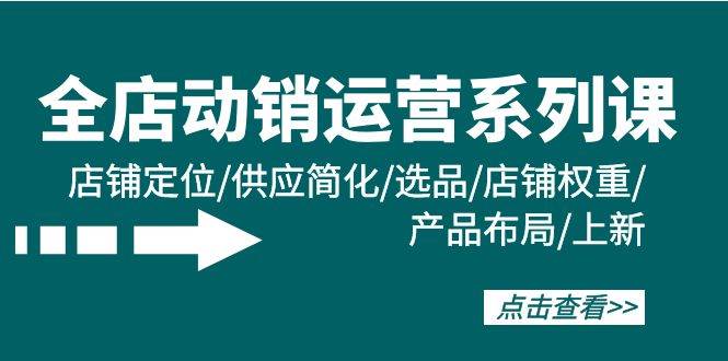 （9845期）全店·动销运营系列课：店铺定位/供应简化/选品/店铺权重/产品布局/上新插图