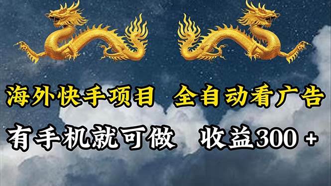 （12175期）海外快手项目，利用工具全自动看广告，每天轻松 300+插图