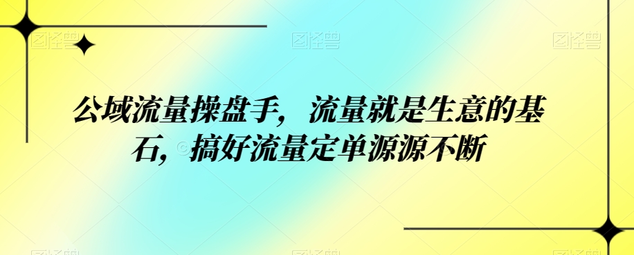 公域流量操盘手，流量就是生意的基石，搞好流量定单源源不断插图