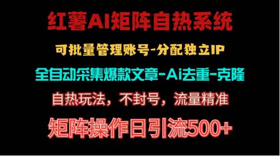 （10828期）红薯矩阵自热系统，独家不死号引流玩法！矩阵操作日引流500+插图