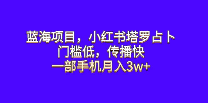 蓝海项目，小红书塔罗占卜，门槛低，传播快，一部手机月入3w+插图