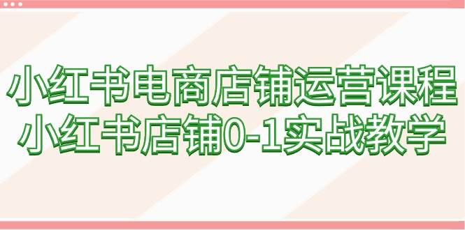 （9249期）小红书电商店铺运营课程，小红书店铺0-1实战教学（60节课）插图