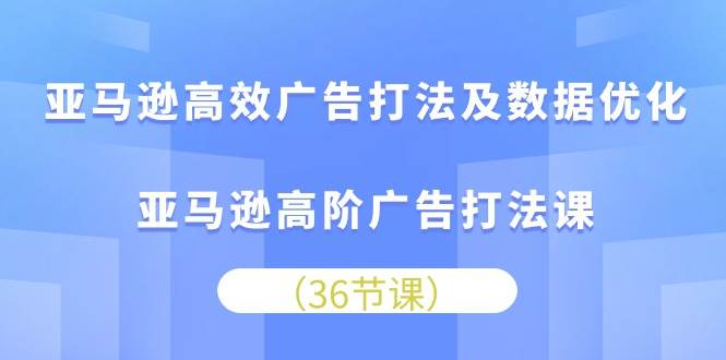 （10649期）亚马逊 高效广告打法及数据优化，亚马逊高阶广告打法课（36节）插图