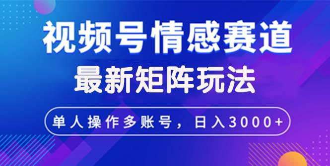 （12609期）视频号创作者分成情感赛道最新矩阵玩法日入3000+插图