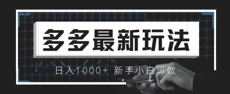 价值4980的拼多多最新玩法，月入3w【新手小白必备项目】【揭秘】插图