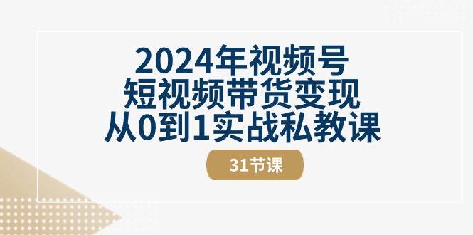 2024年视频号短视频带货变现从0到1实战私教课（30节视频课）插图