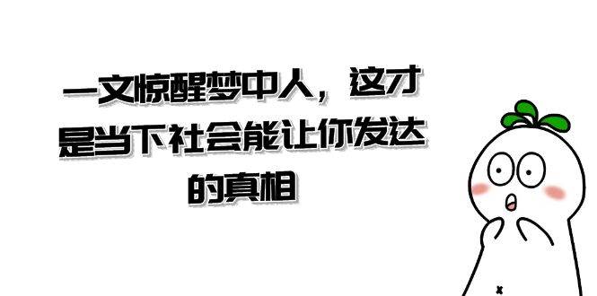 （8480期）某公众号付费文章《一文 惊醒梦中人，这才是当下社会能让你发达的真相》插图