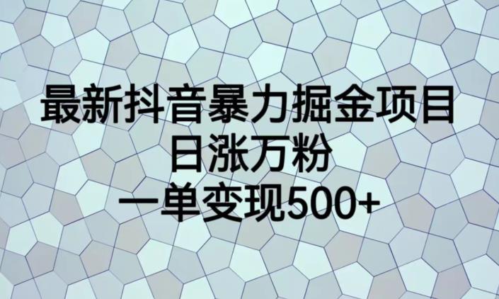 最新抖音暴力掘金项目，日涨万粉，一单变现500+【揭秘】插图