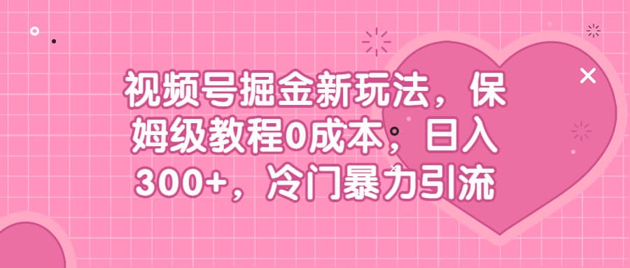 视频号掘金新玩法，保姆级教程0成本，日入300+，冷门暴力引流插图