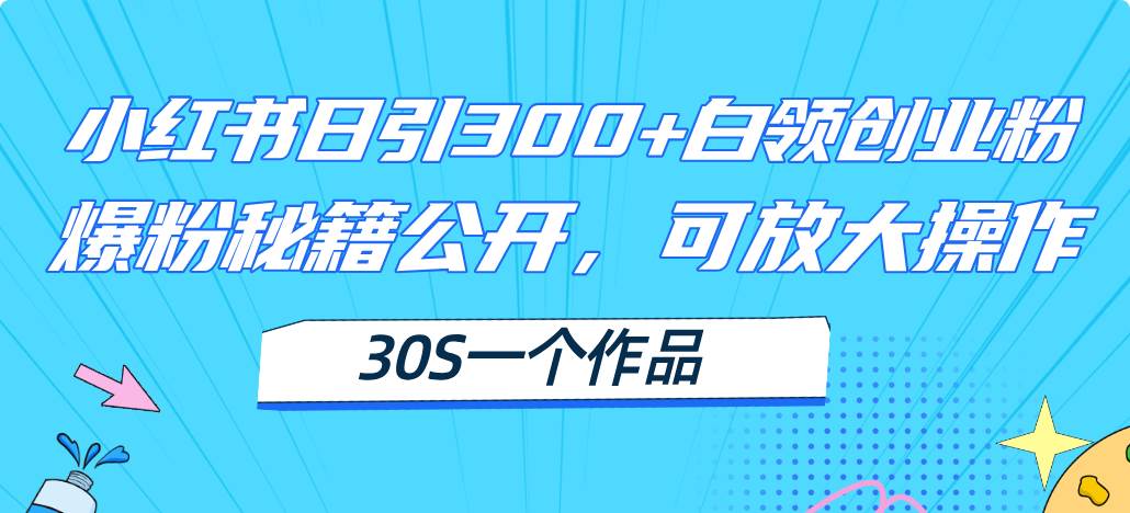 （11692期）小红书日引300+高质白领创业粉，可放大操作，爆粉秘籍！30s一个作品插图