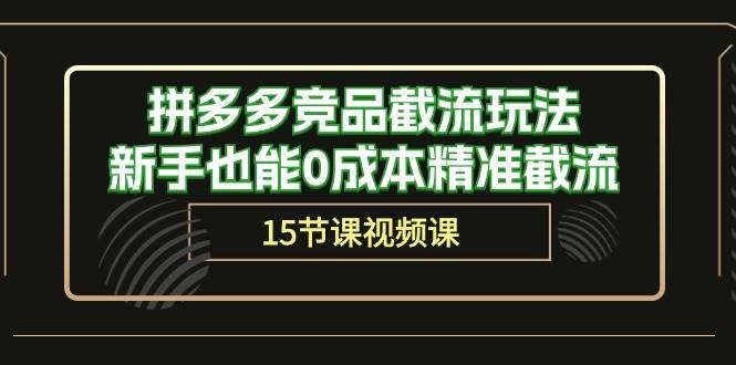 （10301期）拼多多竞品截流玩法，新手也能0成本精准截流（15节课）插图