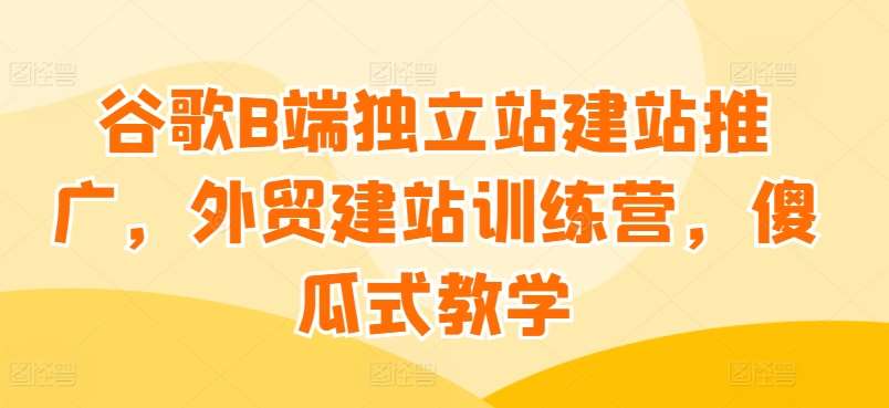 谷歌B端独立站建站推广，外贸建站训练营，傻瓜式教学插图