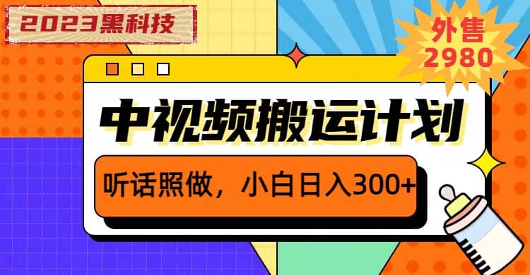 2023黑科技操作中视频撸收益，听话照做小白日入300+的项目插图