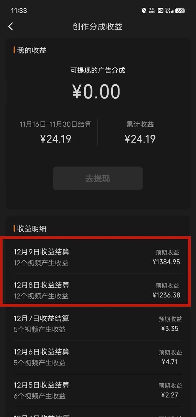 视频号分成计划小项目：几天时间就可以爆一条，两天就可以跑1000+利润插图2