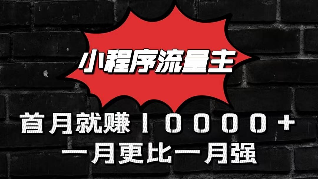 小程序流量主首月就赚10000+，一月更比一月强！小本创业首选插图