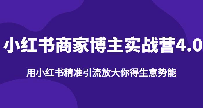 【推荐】小红书商家博主精准引流实战营4.0，用小红书放大你的生意势能插图