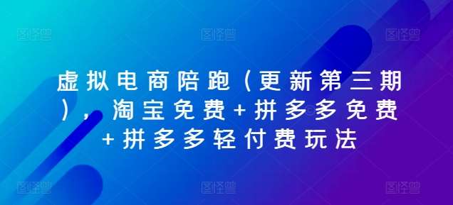 虚拟电商陪跑(更新第三期)，淘宝免费+拼多多免费+拼多多轻付费玩法插图