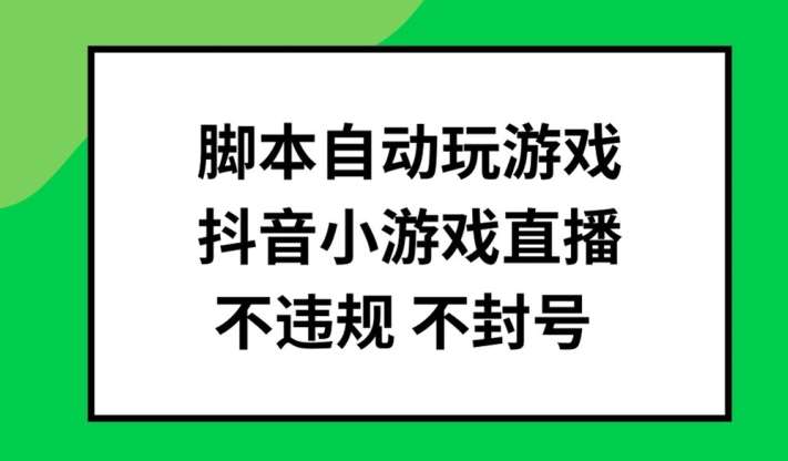 脚本自动玩游戏，抖音小游戏直播，不违规不封号可批量做【揭秘】插图