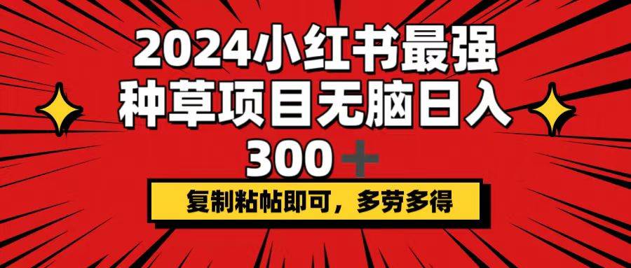 （12336期）2024小红书最强种草项目，无脑日入300+，复制粘帖即可，多劳多得插图