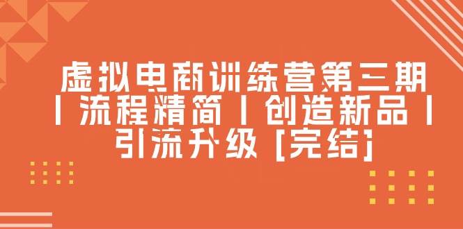 （10960期）虚拟电商训练营第三期丨流程精简丨创造新品丨引流升级 [完结]插图