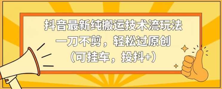 抖音最新纯搬运技术流玩法，一刀不剪，轻松过原创（可挂车，投抖+）【揭秘】插图