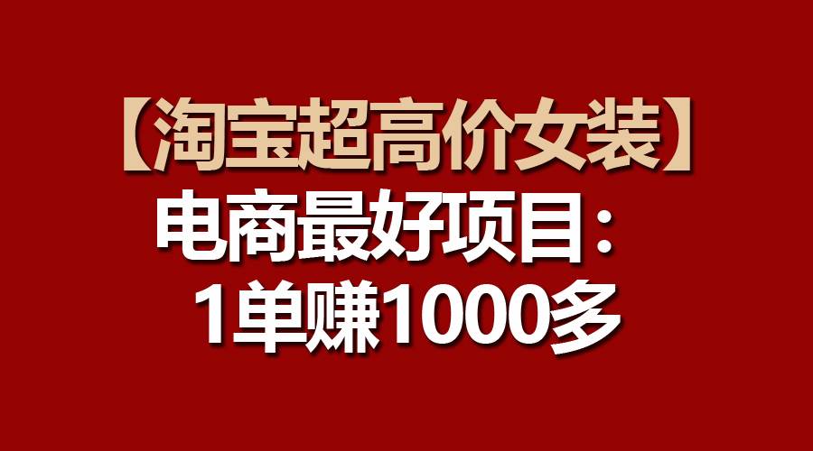 （10514期）【淘宝超高价女装】电商最好项目：一单赚1000多插图