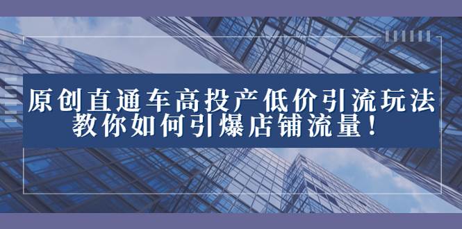 （8197期）2023直通车高投产低价引流玩法，教你如何引爆店铺流量！插图