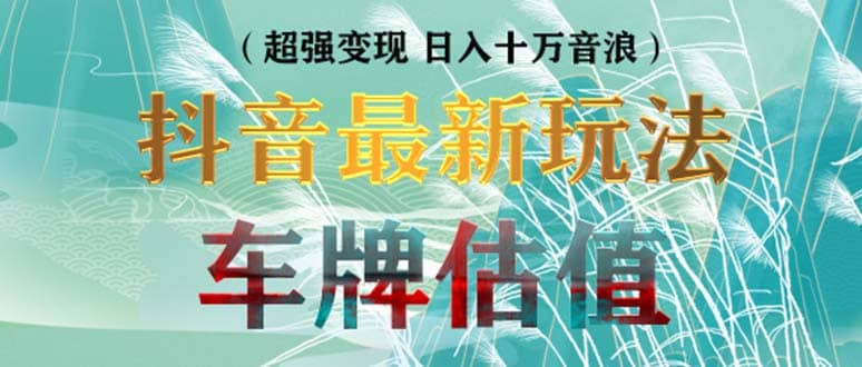 抖音最新无人直播变现直播车牌估值玩法项目 轻松日赚几百+【详细玩法教程】插图