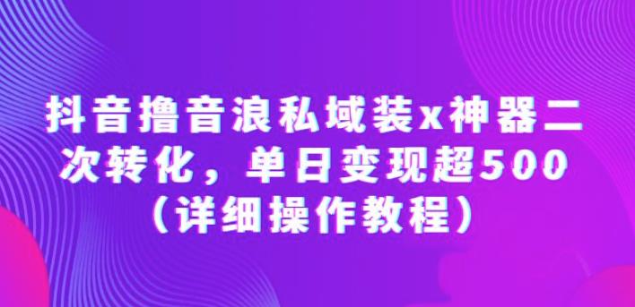 抖音撸音浪私域装x神器二次转化，单日变现超500（详细操作教程）【揭秘】插图