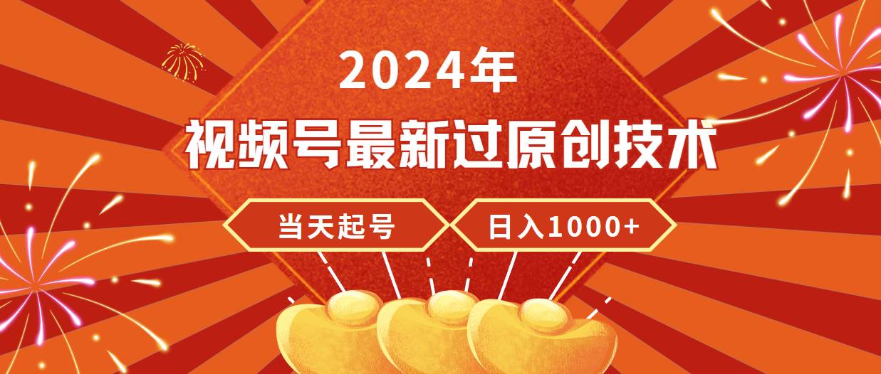 （9565期）2024年视频号最新过原创技术，当天起号，收入稳定，日入1000+插图