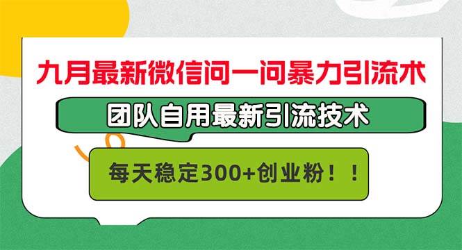 （12735期）九月最新微信问一问暴力引流术，团队自用引流术，每天稳定300+创…插图