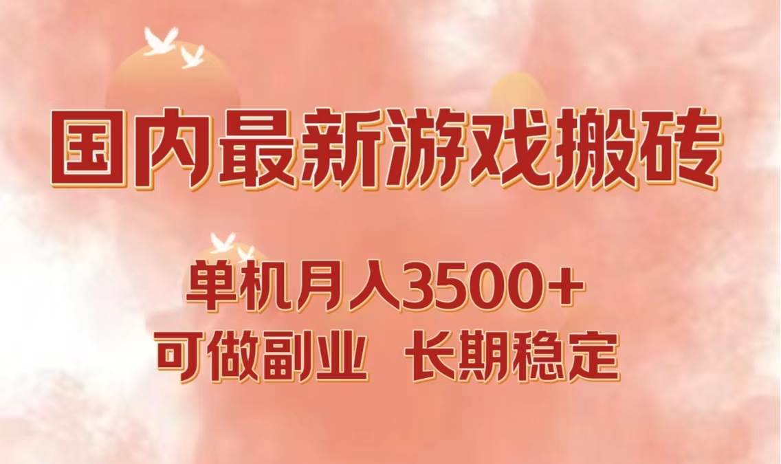 （12775期）国内最新游戏打金搬砖，单机月入3500+可做副业 长期稳定插图