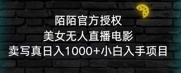 陌陌官方授权美女无人直播电影，卖写真日入1000+小白入手项目【揭秘】插图