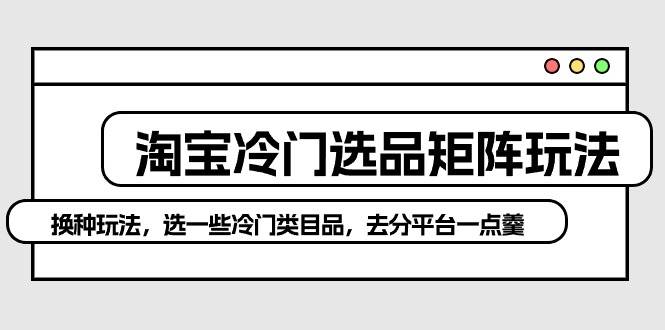 （10159期）淘宝冷门选品矩阵玩法：换种玩法，选一些冷门类目品，去分平台一点羹插图