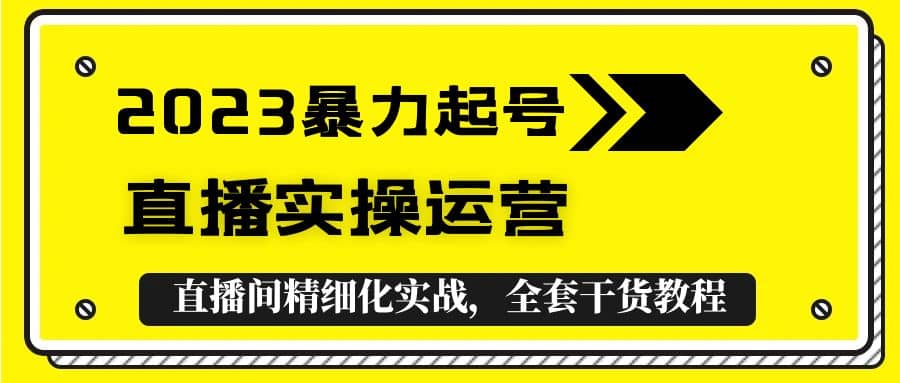 2023暴力起号+直播实操运营，全套直播间精细化实战，全套干货教程插图