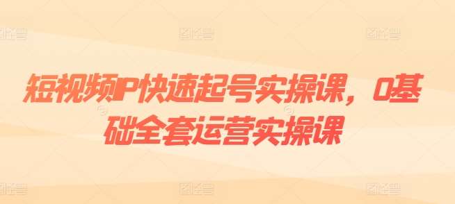 短视频IP快速起号实操课，0基础全套运营实操课，爆款内容设计+粉丝运营+内容变现插图