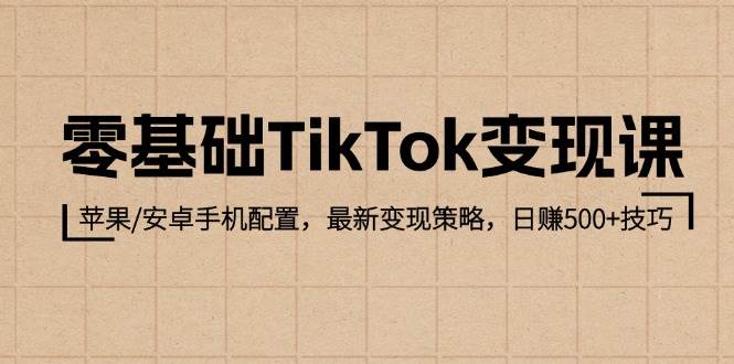 （12723期）零基础TikTok变现课：苹果/安卓手机配置，最新变现策略，日赚500+技巧插图