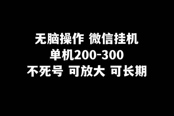 无脑操作微信挂机单机200-300一天，不死号，可放大插图