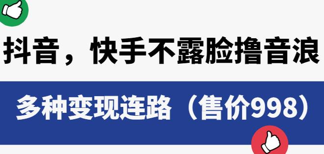 抖音快手不露脸撸音浪项目，多种变现连路（售价998）插图