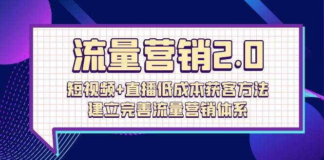 （10114期）流量-营销2.0：短视频+直播低成本获客方法，建立完善流量营销体系（72节）插图