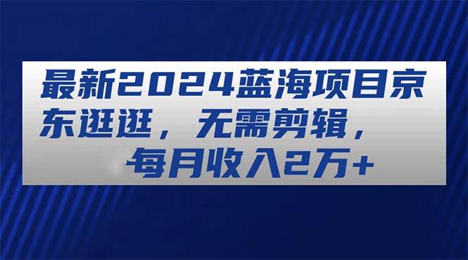 （11041期）最新2024蓝海项目京东逛逛，无需剪辑，每月收入2万+插图